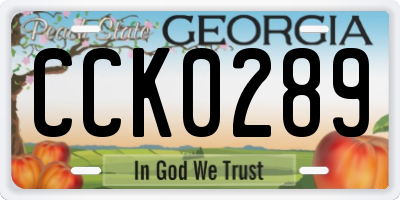 GA license plate CCK0289