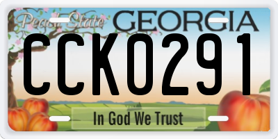 GA license plate CCK0291