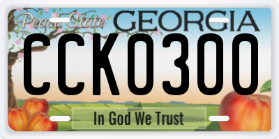GA license plate CCK0300