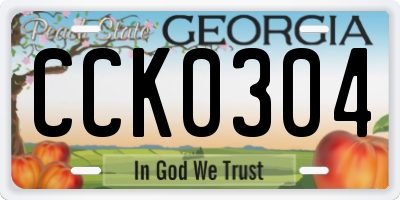 GA license plate CCK0304