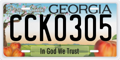 GA license plate CCK0305