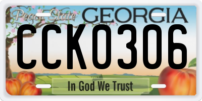 GA license plate CCK0306