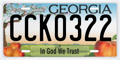 GA license plate CCK0322