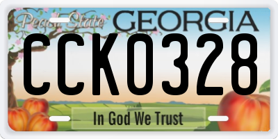 GA license plate CCK0328