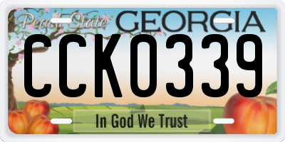 GA license plate CCK0339
