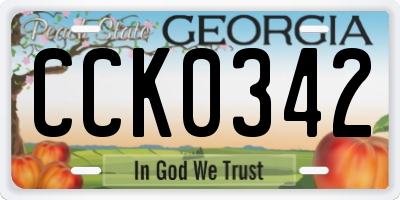 GA license plate CCK0342