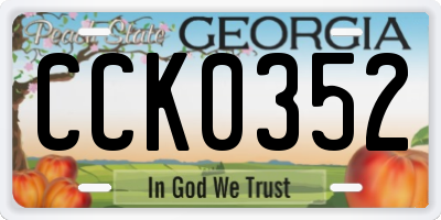 GA license plate CCK0352