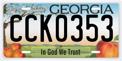 GA license plate CCK0353