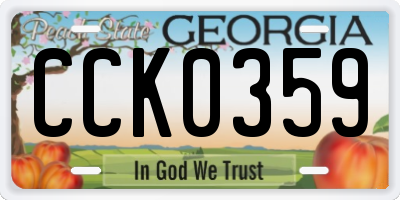 GA license plate CCK0359