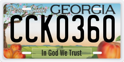 GA license plate CCK0360
