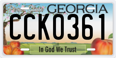 GA license plate CCK0361