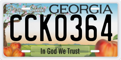 GA license plate CCK0364
