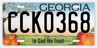 GA license plate CCK0368