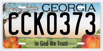 GA license plate CCK0373