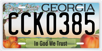 GA license plate CCK0385