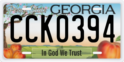 GA license plate CCK0394