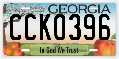 GA license plate CCK0396