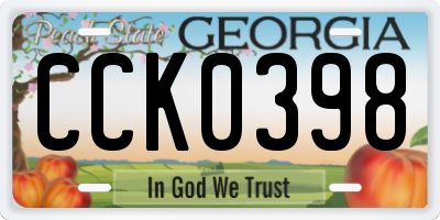 GA license plate CCK0398