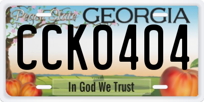 GA license plate CCK0404