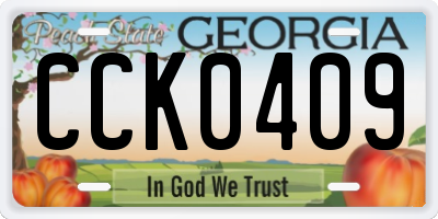 GA license plate CCK0409