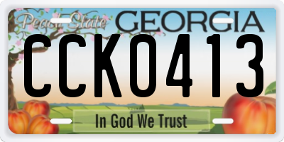 GA license plate CCK0413