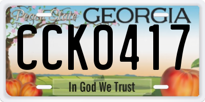 GA license plate CCK0417