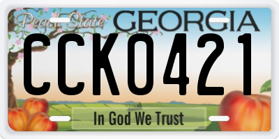 GA license plate CCK0421