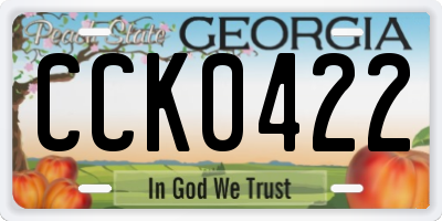 GA license plate CCK0422