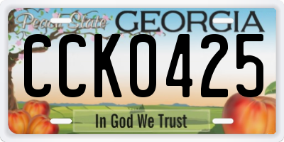 GA license plate CCK0425