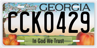 GA license plate CCK0429