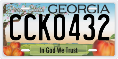 GA license plate CCK0432
