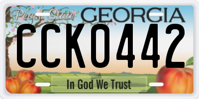 GA license plate CCK0442