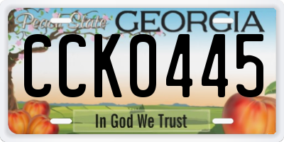 GA license plate CCK0445