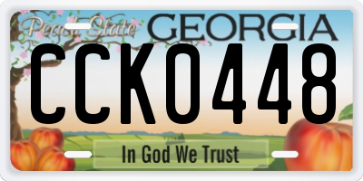 GA license plate CCK0448