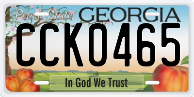 GA license plate CCK0465