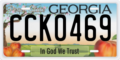 GA license plate CCK0469