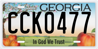 GA license plate CCK0477