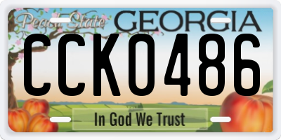 GA license plate CCK0486