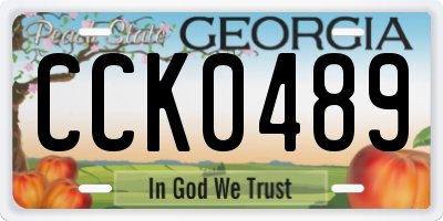 GA license plate CCK0489