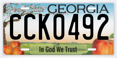 GA license plate CCK0492