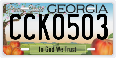 GA license plate CCK0503