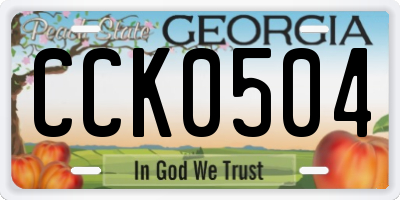 GA license plate CCK0504