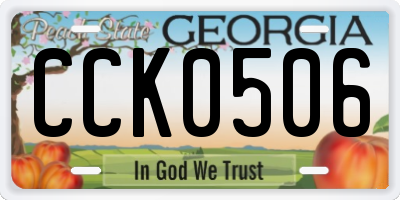 GA license plate CCK0506