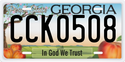 GA license plate CCK0508