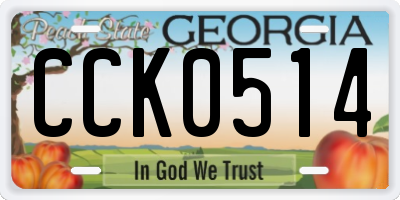 GA license plate CCK0514