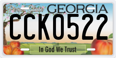 GA license plate CCK0522