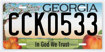GA license plate CCK0533