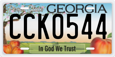 GA license plate CCK0544