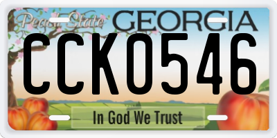 GA license plate CCK0546