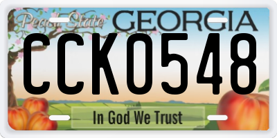 GA license plate CCK0548
